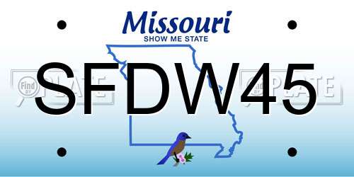 SFDW45 Missouri License Plate