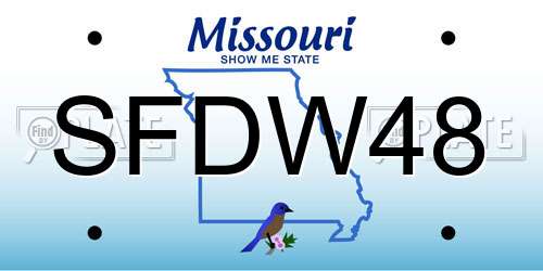 SFDW48 Missouri License Plate