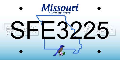 SFE3225 Missouri License Plate