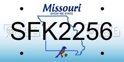 SFK2256 Missouri License Plate