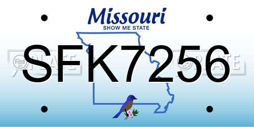SFK7256 Missouri License Plate