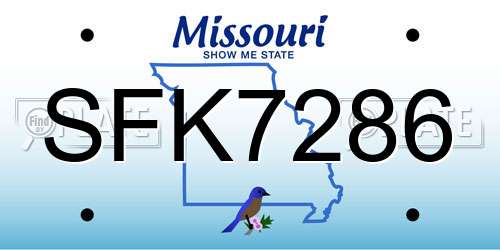 SFK7286 Missouri License Plate