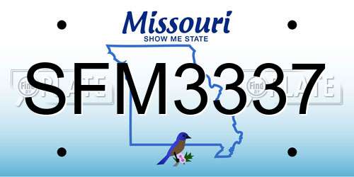 SFM3337 Missouri License Plate
