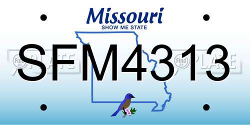 SFM4313 Missouri License Plate
