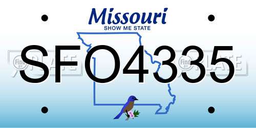 SFO4335 Missouri License Plate