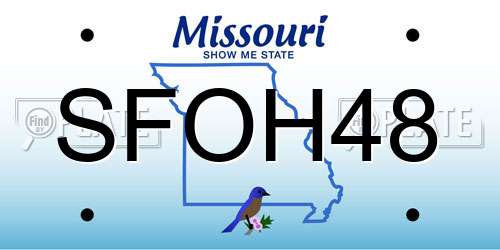 SFOH48 Missouri License Plate
