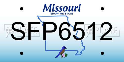 SFP6512 Missouri License Plate