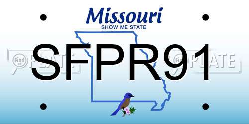 SFPR91 Missouri License Plate