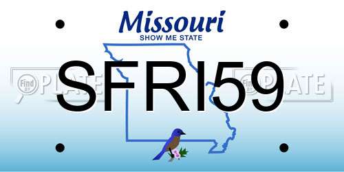 SFRI59 Missouri License Plate