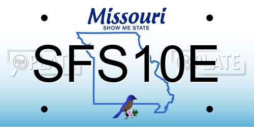 SFS10E Missouri License Plate
