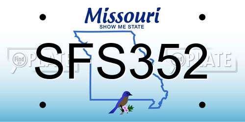 SFS352 Missouri License Plate