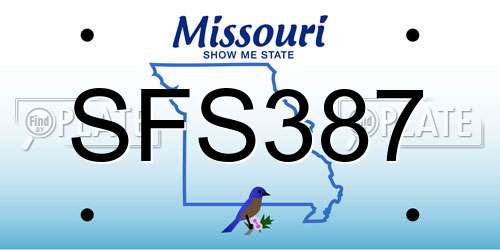 SFS387 Missouri License Plate