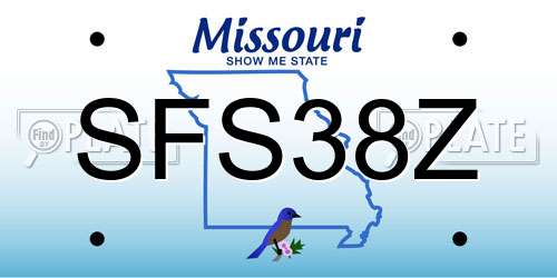 SFS38Z Missouri License Plate