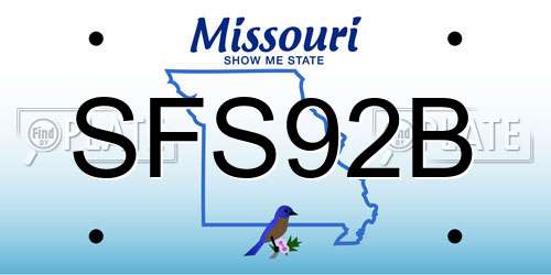 SFS92B Missouri License Plate