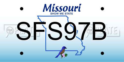 SFS97B Missouri License Plate