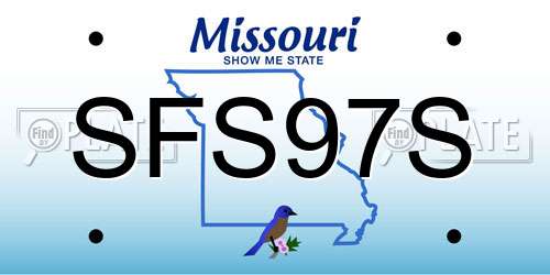 SFS97S Missouri License Plate