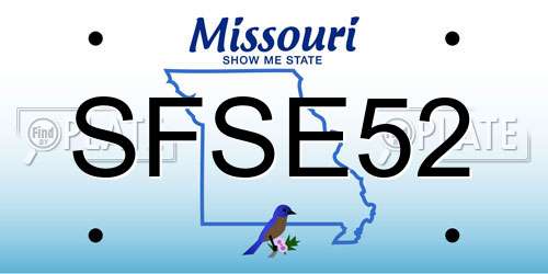 SFSE52 Missouri License Plate