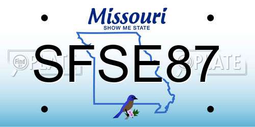 SFSE87 Missouri License Plate