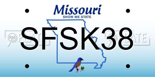 SFSK38 Missouri License Plate