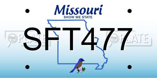 SFT477 Missouri License Plate