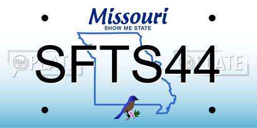 SFTS44 Missouri License Plate