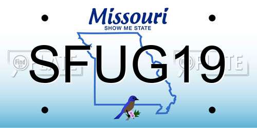SFUG19 Missouri License Plate