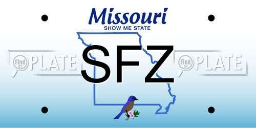 SFZ Missouri License Plate
