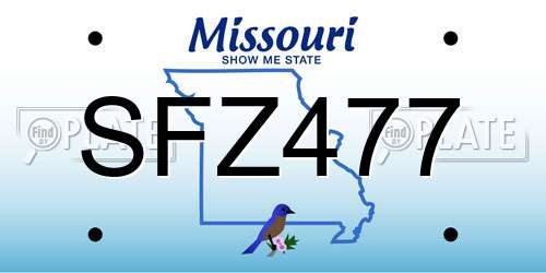 SFZ477 Missouri License Plate