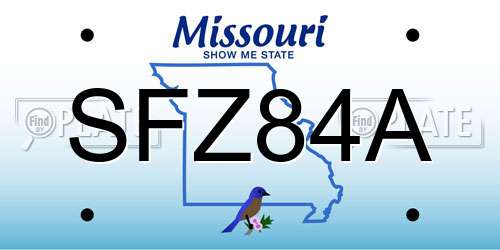 SFZ84A Missouri License Plate