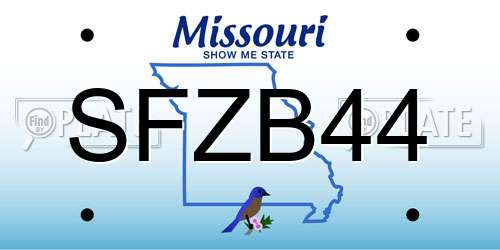 SFZB44 Missouri License Plate