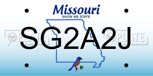 SG2A2J Missouri License Plate