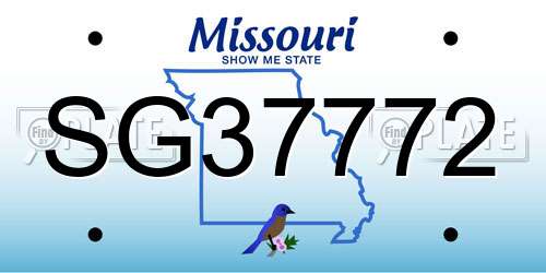 SG37772 Missouri License Plate