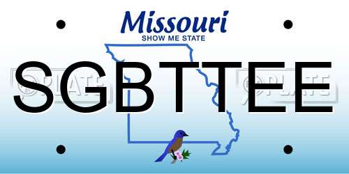 SGBTTEE Missouri License Plate