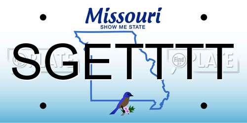 SGETTTT Missouri License Plate