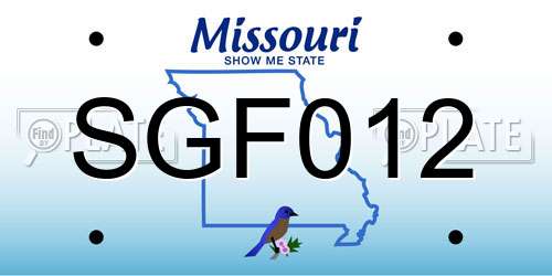 SGF012 Missouri License Plate