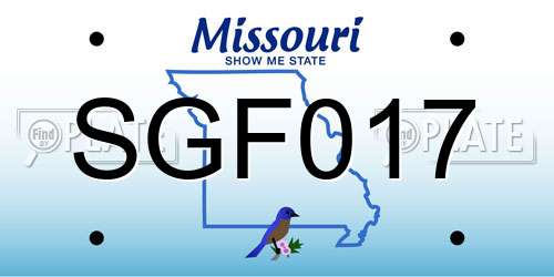 SGF017 Missouri License Plate