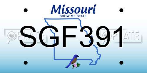 SGF391 Missouri License Plate