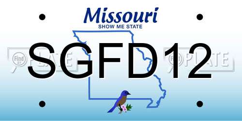 SGFD12 Missouri License Plate