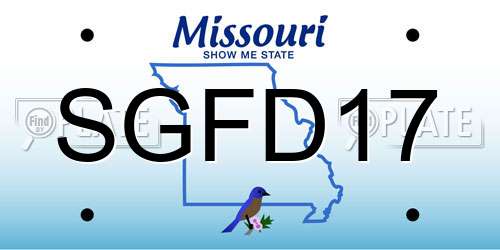 SGFD17 Missouri License Plate