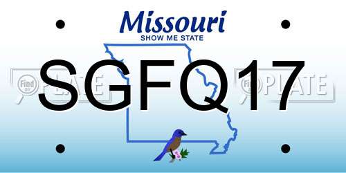 SGFQ17 Missouri License Plate