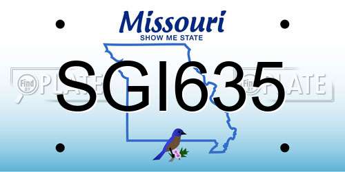 SGI635 Missouri License Plate