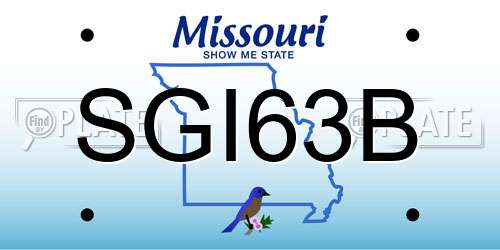 SGI63B Missouri License Plate