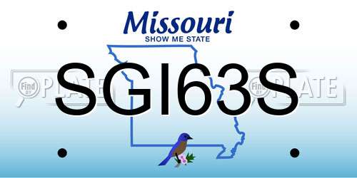 SGI63S Missouri License Plate