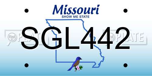 SGL442 Missouri License Plate