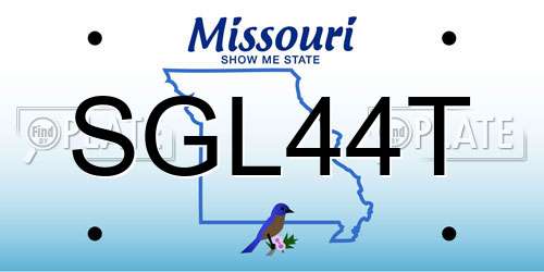SGL44T Missouri License Plate
