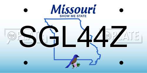SGL44Z Missouri License Plate