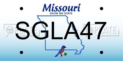 SGLA47 Missouri License Plate