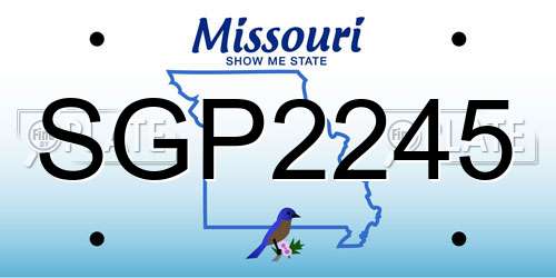 SGP2245 Missouri License Plate