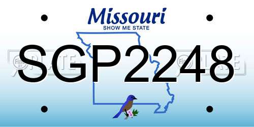 SGP2248 Missouri License Plate
