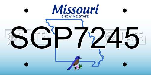 SGP7245 Missouri License Plate